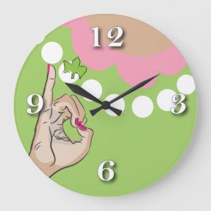 Reloj Redondo Grande Ilustracion rosa de Bonito real