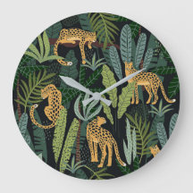 Ilustracion selvático Leopard Jungle Seamless
