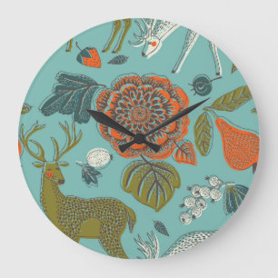 Reloj Redondo Grande Ilustracion sin problemas en el jardín de verano.