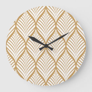Reloj Redondo Grande Ilustracion sin soldadura de hojas geométricas