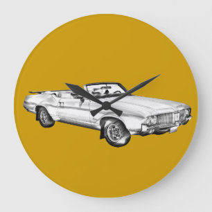 Reloj Redondo Grande Ilustracion supremo 1971 del coche del machete de