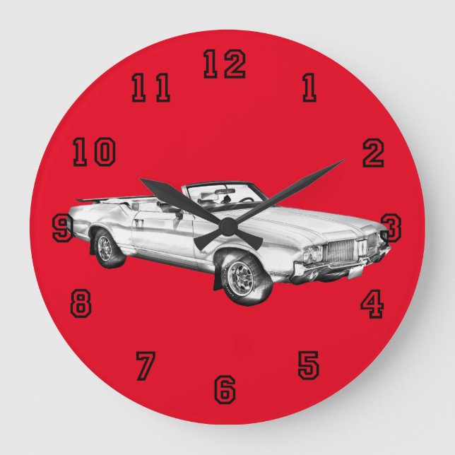 Reloj Redondo Grande ilustracion Supremo de Autos de 1971 (Anverso)