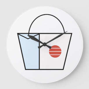 Reloj Redondo Grande Ilustración vectorial de bolsa de compras elegante