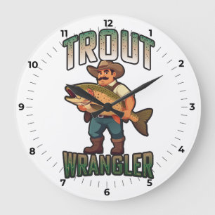 Reloj Redondo Grande Ilustración vectorial de dibujos animados de Trout