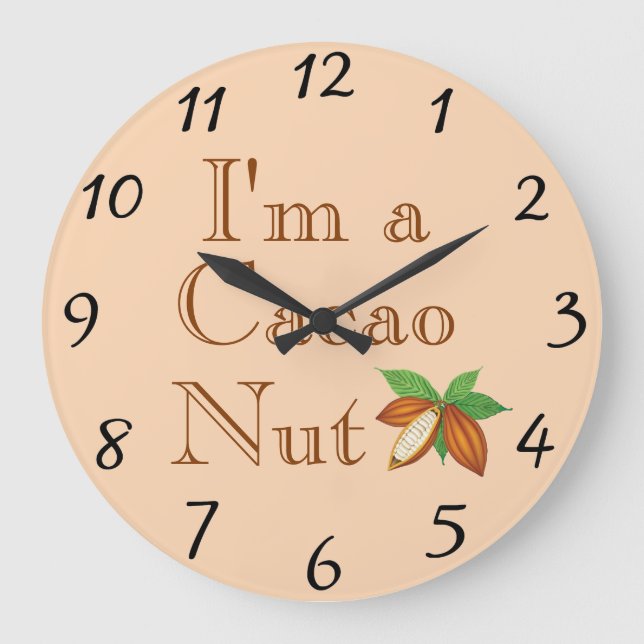 Reloj Redondo Grande I'm a Cacao Nut Wall Clock (Anverso)