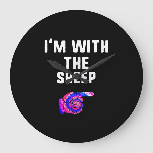 Reloj Redondo Grande Im Con El Tejido De Oveja | Perro de Halloween Pre (Anverso)