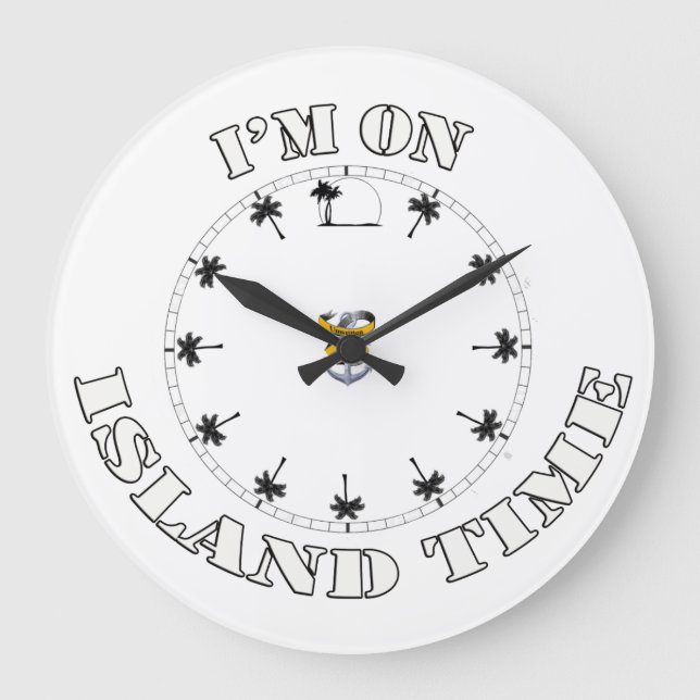 Reloj Redondo Grande I'm on Island Time wall clock (Anverso)