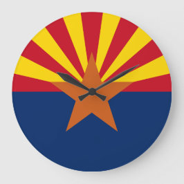 Reloj Redondo Grande Imagen de bandera del estado de Arizona