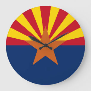 Reloj Redondo Grande Imagen de bandera del estado de Arizona