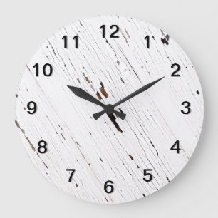 Reloj Redondo Grande Imagen de tablones de la madera con la pintura