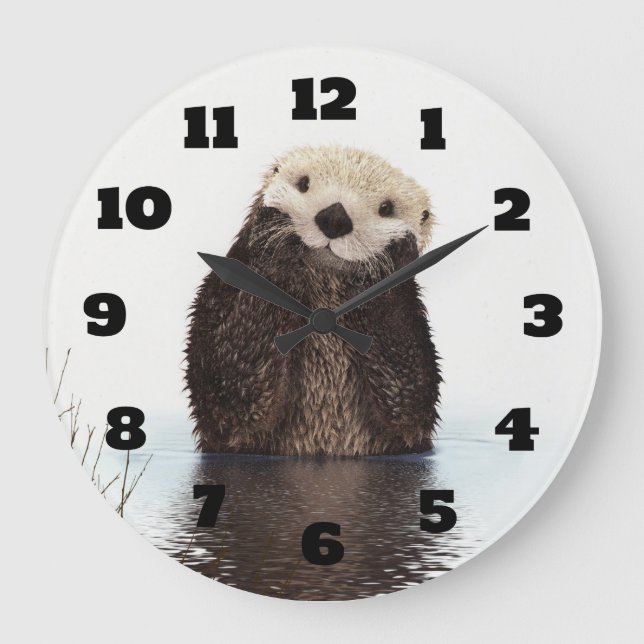 Reloj Redondo Grande Imagen de vida silvestre cutáneo (Anverso)