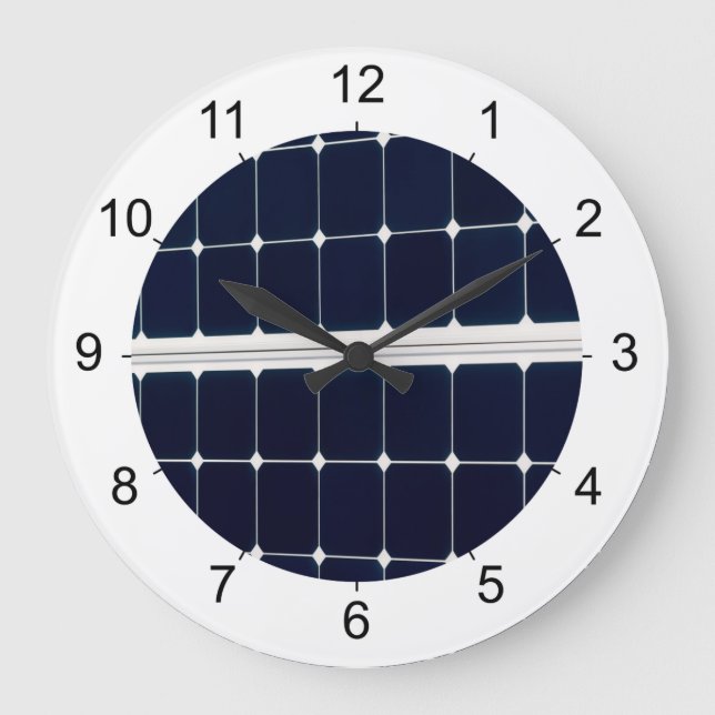 Reloj Redondo Grande Imagen del panel de energía solar (Anverso)