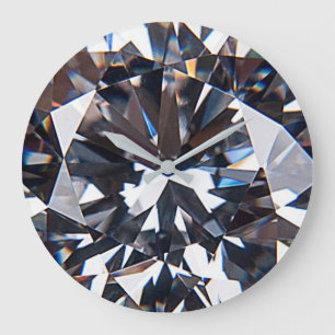 Reloj Redondo Grande Imagen elegante de Diamante con facetas