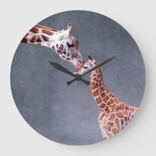 Reloj Redondo Grande Imágenes de Getty Madre y bebé Giraffe