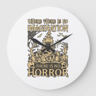 Reloj Redondo Grande Imaginación Terror Halloween Casa Embrujada Cement