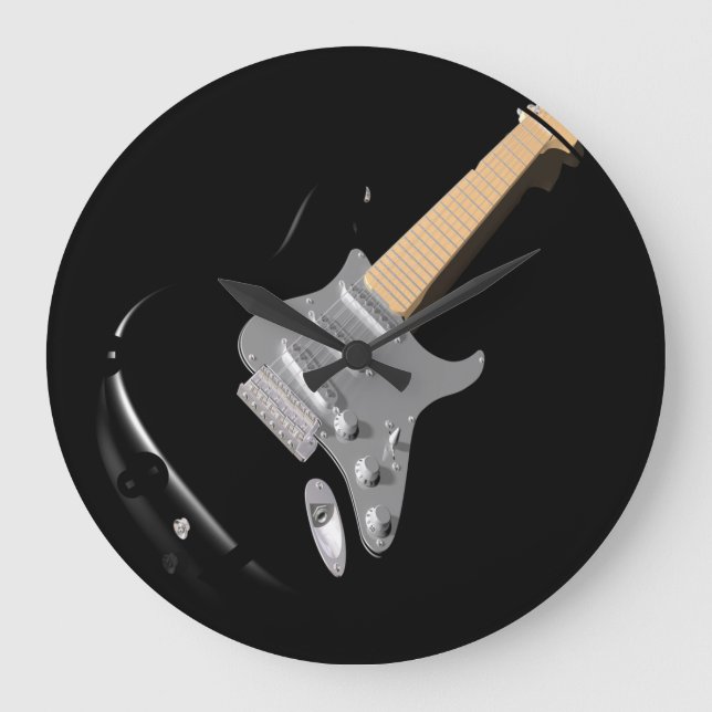 Reloj Redondo Grande Impactante instrumento musical de guitarra eléctri (Anverso)