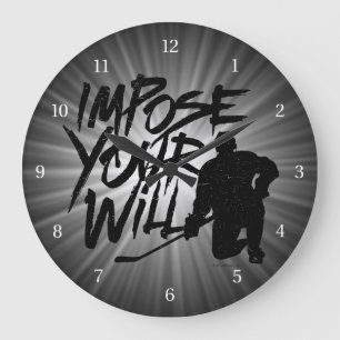 Reloj Redondo Grande Imponer tu testamento (hockey) grande reloj