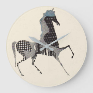 Reloj Redondo Grande imprenta de caballos de juego