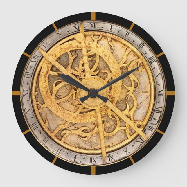 Reloj Redondo Grande Impresión astronómica de la antigüedad 1600's (Anverso)