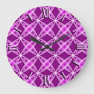 Reloj Redondo Grande Impresión atómica moderna de mediados de siglo - A