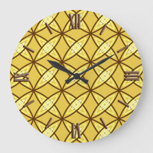 Reloj Redondo Grande Impresión atómica moderna de mediados de siglo - O