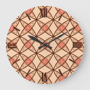 Reloj Redondo Grande Impresión atómica moderna de mediados de siglo - P