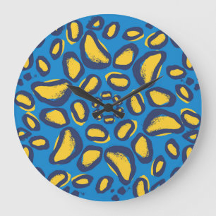 Reloj Redondo Grande Impresión colorida de leopardo, textura perfecta.
