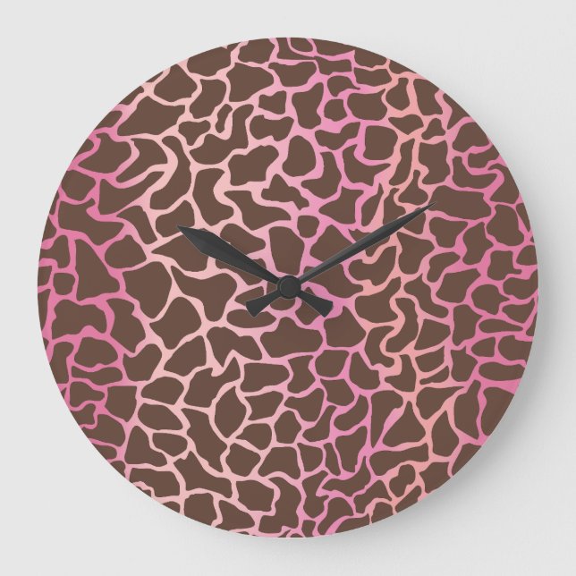 Reloj Redondo Grande Impresión de animal (Anverso)
