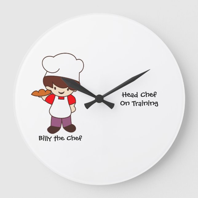 Reloj Redondo Grande Impresión de Billy el Chef Masterchef (Anverso)