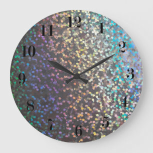 Reloj Redondo Grande Impresión de la chispa del bokeh del purpurina