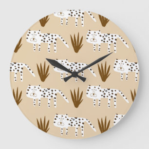 Reloj Redondo Grande Impresión de leopardo: Patrón sin tiempo.