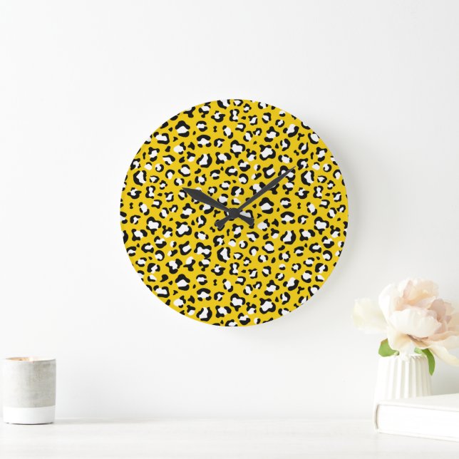 Reloj Redondo Grande Impresión de leopardo, puntos de leopardo, leopard (Hogar)