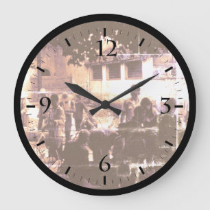 Reloj Redondo Grande Impresión de lienzo en el mercado de Yangshuo en C