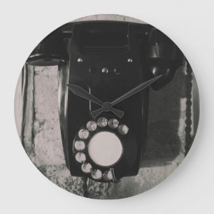 Reloj Redondo Grande Impresión fotográfica del Viejo Rotary por Teléfon