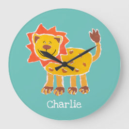 Reloj Redondo Grande Impresión personalizada de la colección de leones