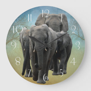 Reloj Redondo Grande Impresionante bebé elefante ternera