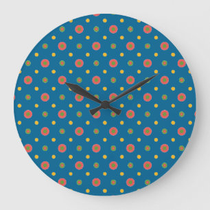 Reloj Redondo Grande Impresionantes puntos de polka jumbo en la pared a