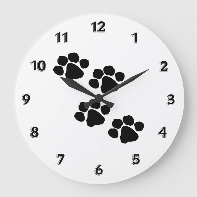 Reloj Redondo Grande Impresiones de pintura animal (Anverso)