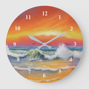 Reloj Redondo Grande Incandescencia - Arte acuarela -