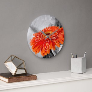 Reloj Redondo Grande Incendio en pétalos