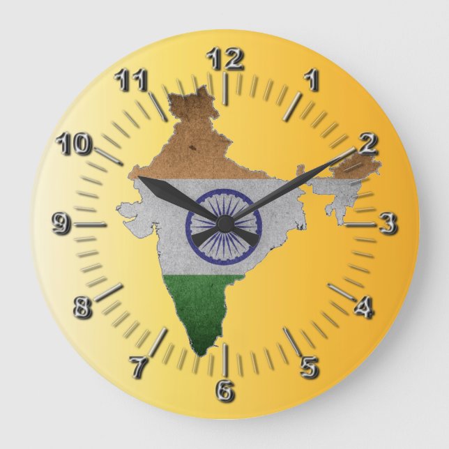 Reloj Redondo Grande india country flag (Anverso)