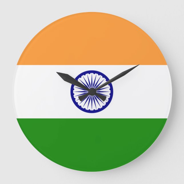 Reloj Redondo Grande India flag  (Anverso)