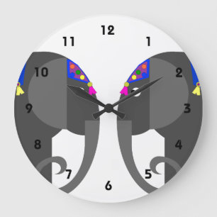 Reloj Redondo Grande Indian Elephant Clock
