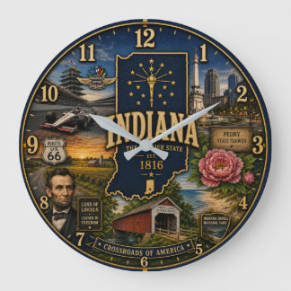 Reloj Redondo Grande Indiana Hoosier State