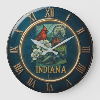 Reloj Redondo Grande Indiana Ultimate State Symbols