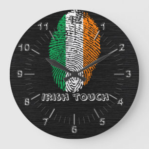 Reloj Redondo Grande Indicador de huellas dactilares irlandés