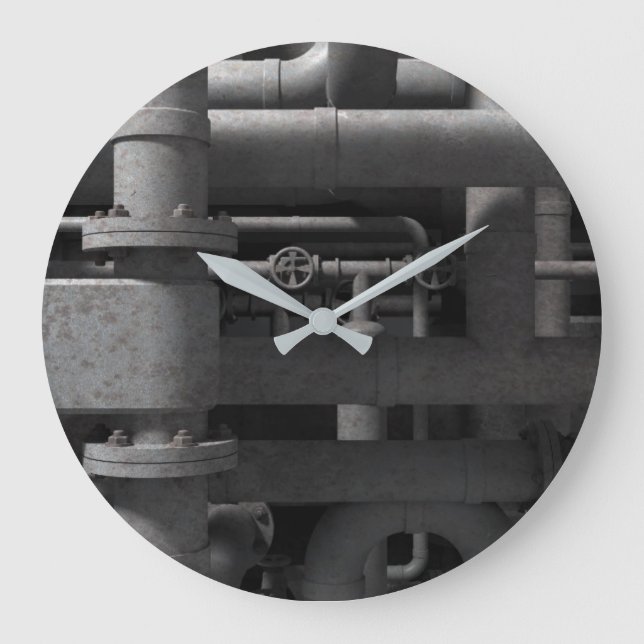 Reloj Redondo Grande Industriales de tuberías y válvulas (Anverso)