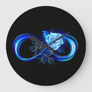 Reloj Redondo Grande Infinito brillante con rosa azul