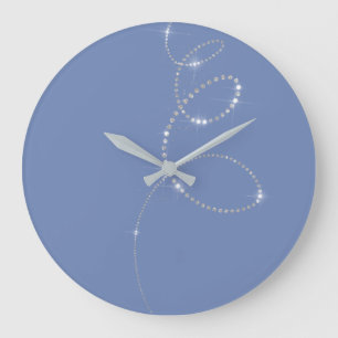 Reloj Redondo Grande Infinito de plata gris del diamante de los