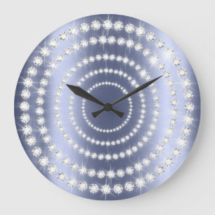 Reloj Redondo Grande Infinito de plata gris del diamante del Vip de la